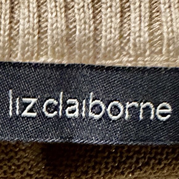 Liz Claiborne 2 piece Gold Sweater with beautifully cut shell and pear. Size med - Picture 8 of 8